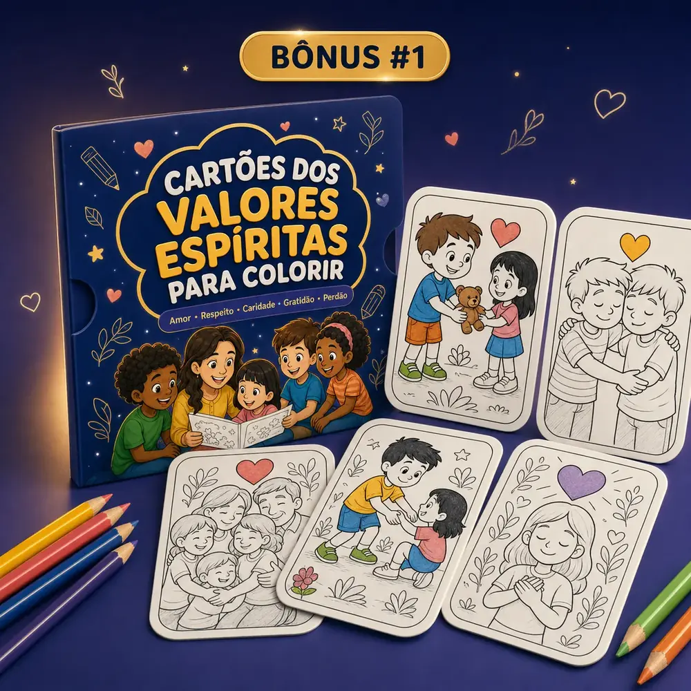 Cartões dos Valores Espíritas para Colorir